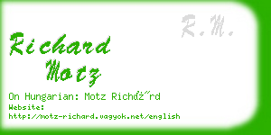richard motz business card